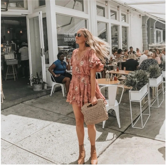 Spell & The Gypsy Rosa Play Dress Blush Pink Floral Print Bohemian Boho XXS - Picture 1 of 16